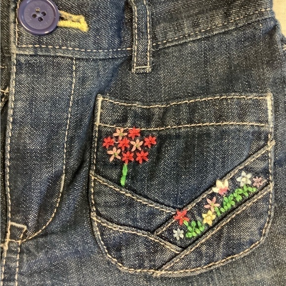 BABYGAP blue jeans with flower stitching. Size 12-18 months. - Picture 5 of 6